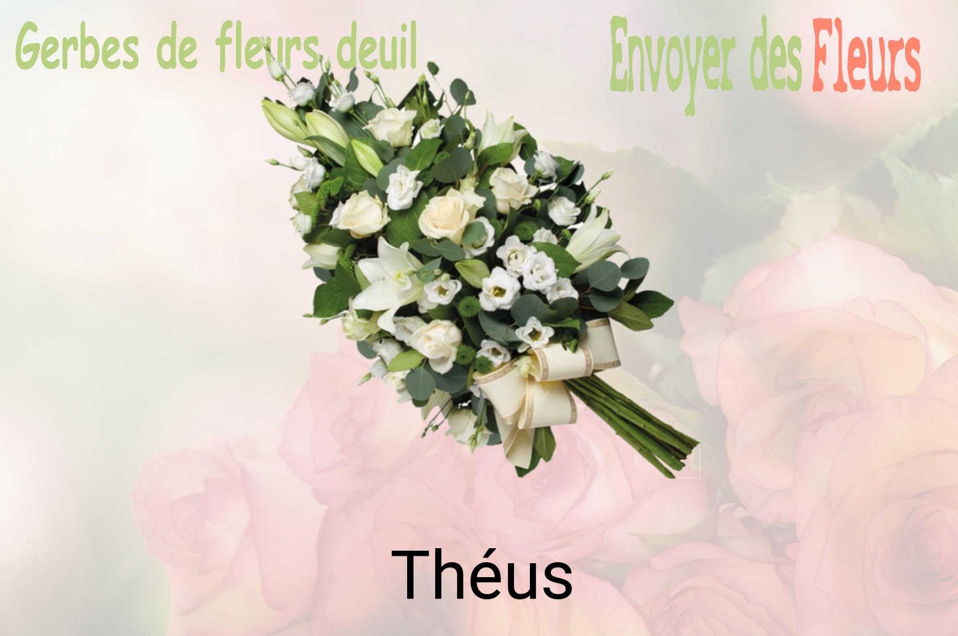 Gerbe de fleurs de deuil livrée à Théus